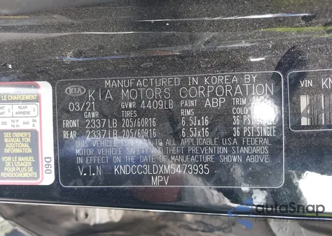 2021 Kia Niro Plug-In Hybrid Ex Premium z USA, uszkodzony, nr VIN KNDCC3LDXM5473935